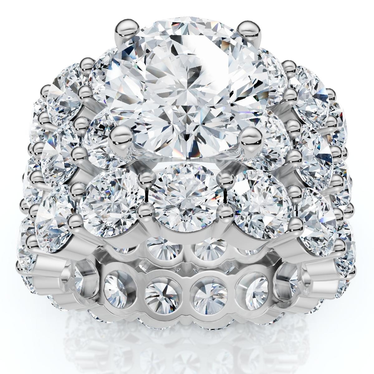 Bliss Diamond 15Ct TW Diamond Eternity Engagement Wedding Ring Set White Gold Lab Grown