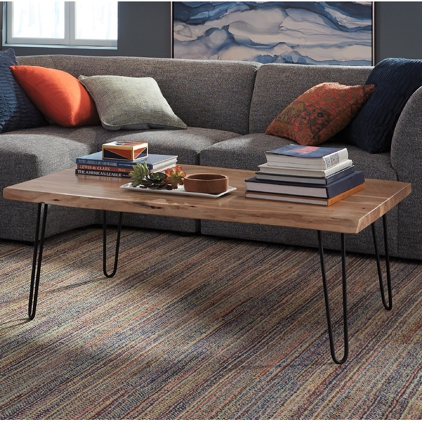 Carbon Loft Czuchry Hairpin Mid century Live Edge Coffee Table
