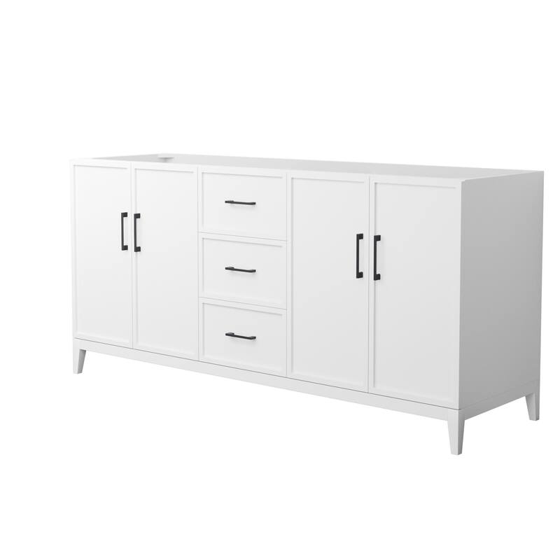 Wyndham Collection WCH717172D-CX-MXX Elan 71" Double Free Standing - White / Matte Black Hardware