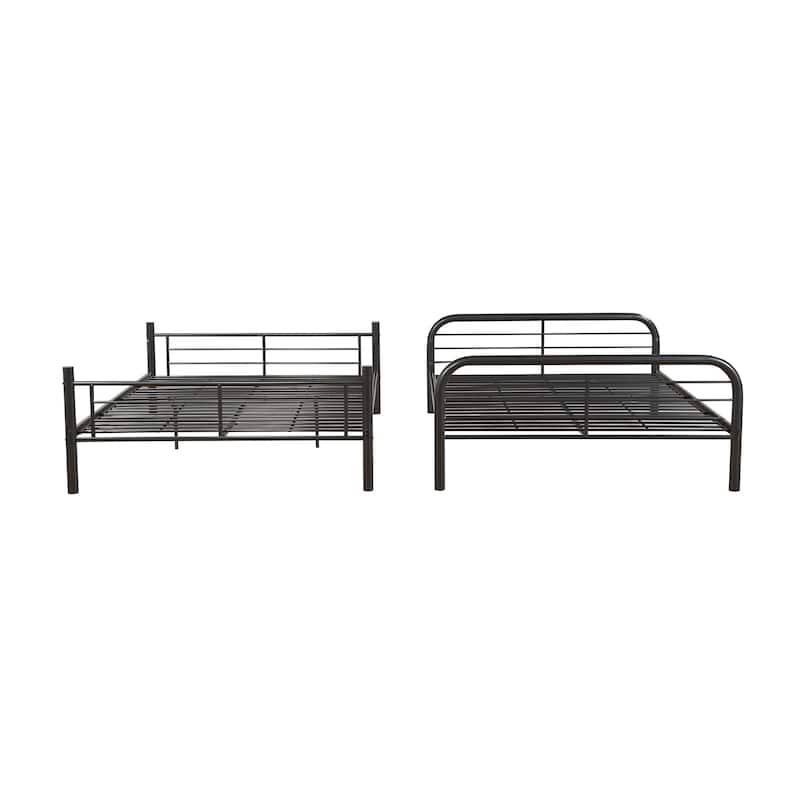 Full over Full Metal Bunk Bed with Reversible Ladder