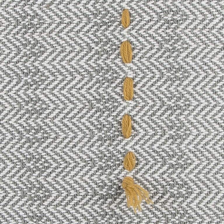 HomeRoots Gray Blue Kantha Stitch Throw Pillow