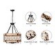preview thumbnail 8 of 8, Anmytek Modern Farmhouse 5-Light Wood Cage Chandelier Drum Pendant Lights for Dining Room - 19.6" D x 22.3" H