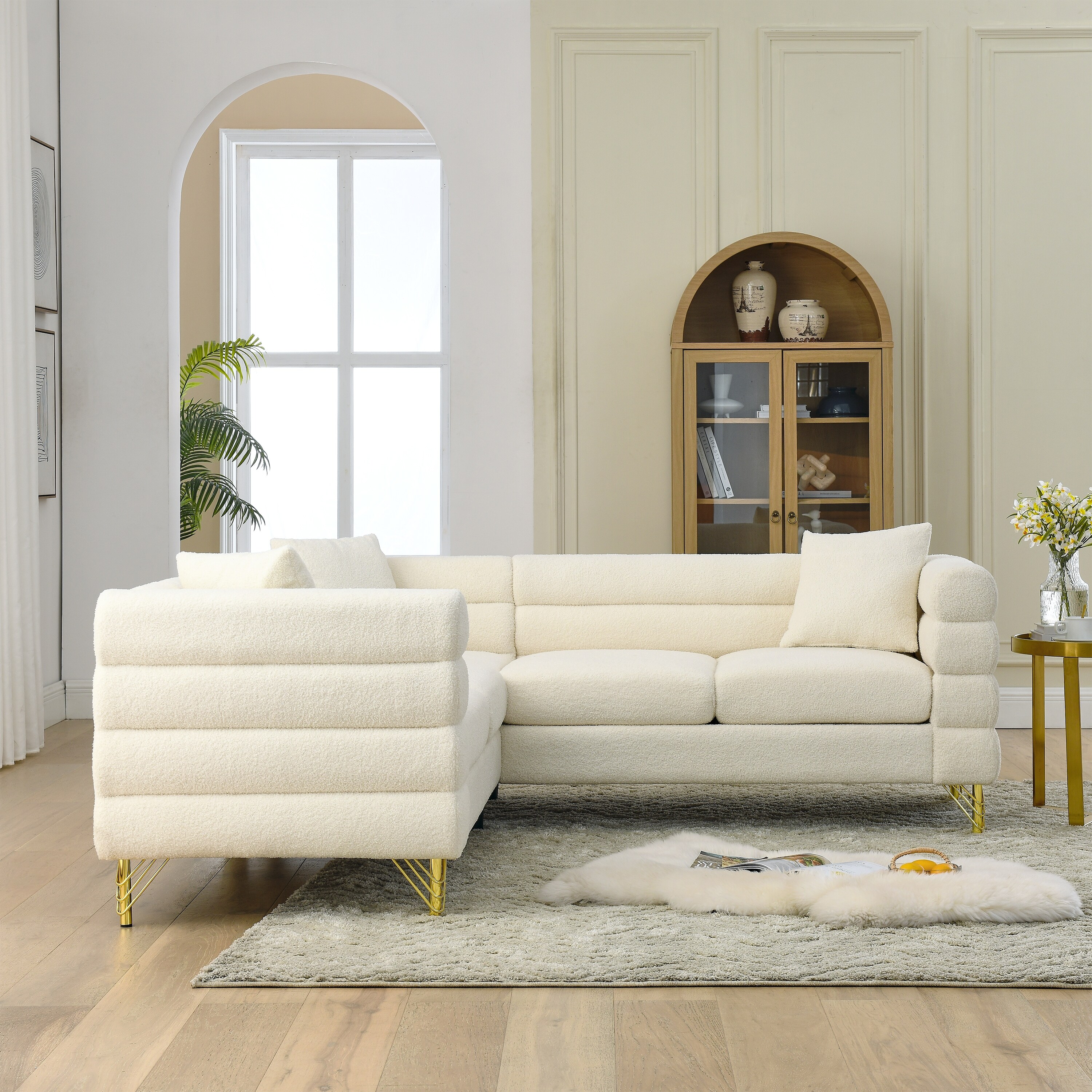 Oversized outlet white sectional