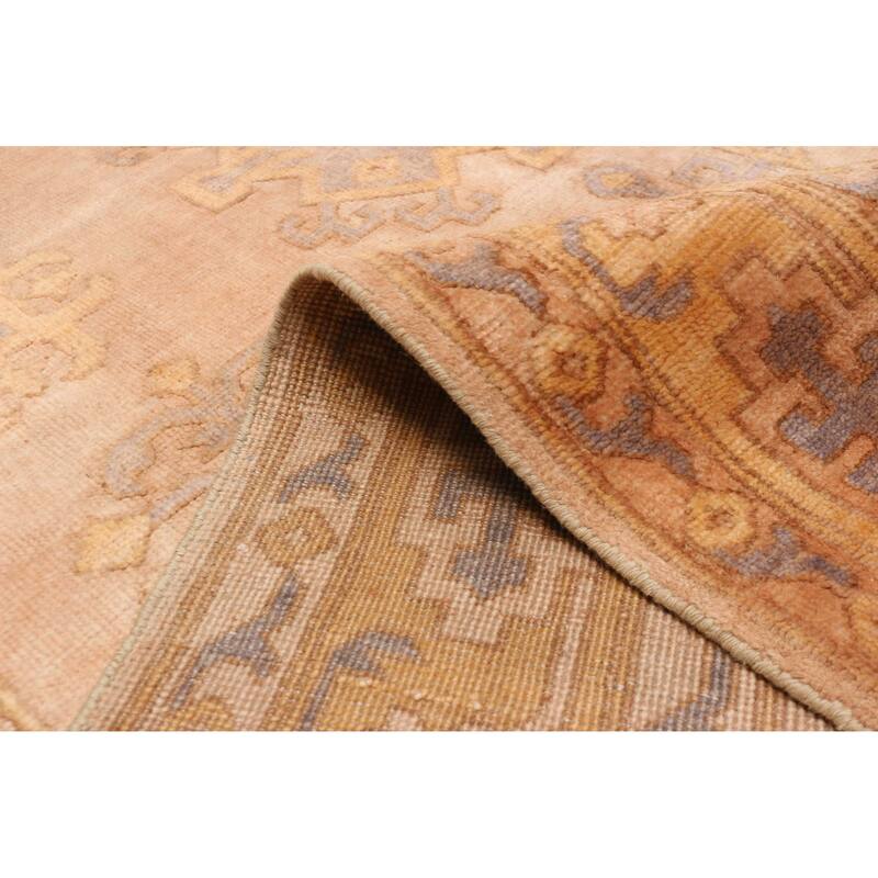 ECARPETGALLERY Hand-knotted Mamluk Copper Silk Rug - 7'9 x 9'9