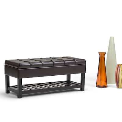 WYNDENHALL Wyatt 44 inch Wide Transitional Rectangle Ottoman Bench - 43"x 17"x 18.5"