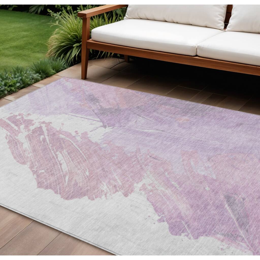 HomeRoots Abstract Transitional Rectangle Outdoor Rug