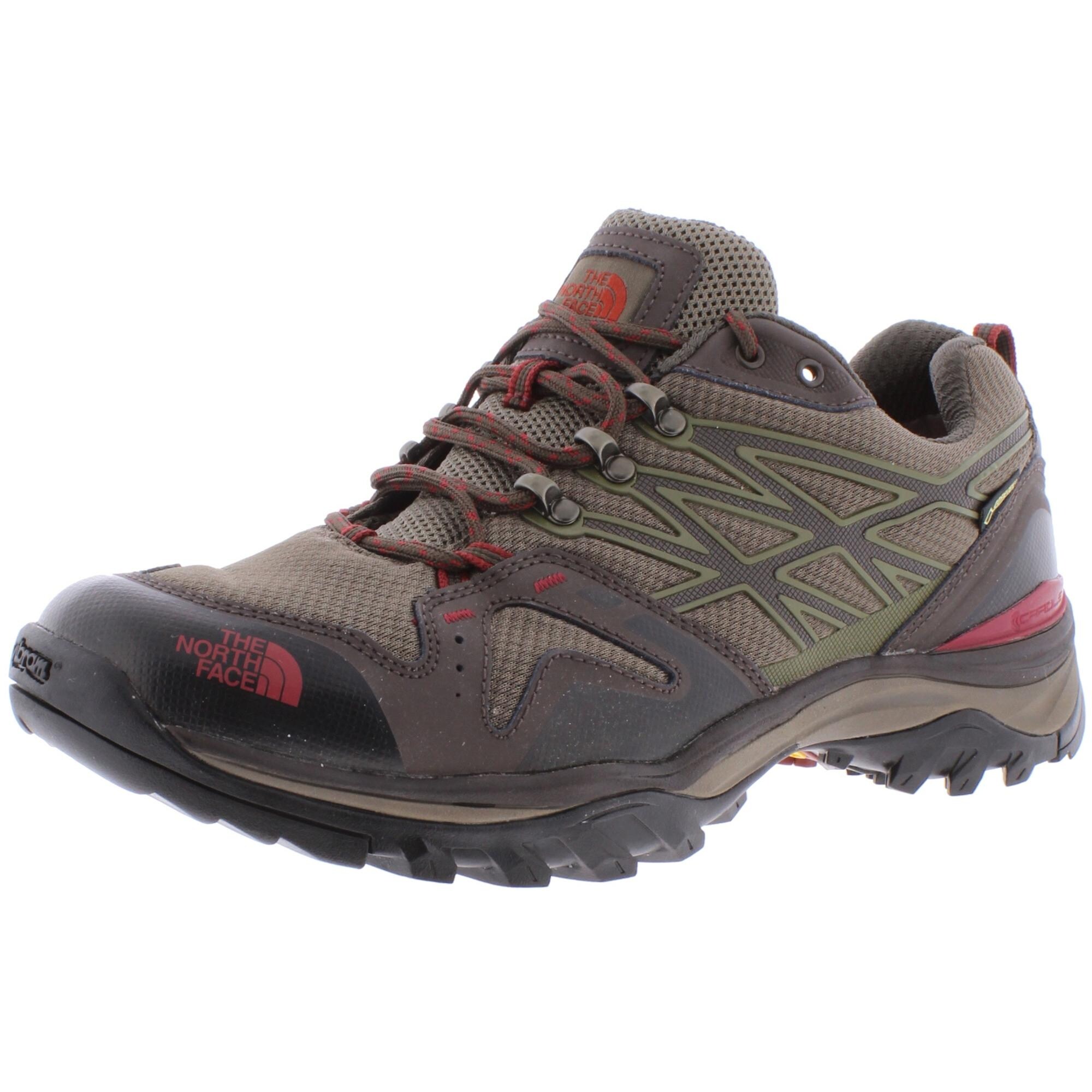 The North Face Mens Hedgehog Fastback Gtx Hiking Trail Shoes Vibram Tariners Coffee Brown Rosewood Red Overstock