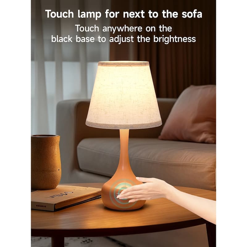 2-piece set of three level dimming small table lamp pink bedside lamp for children's rooms/living rooms (including LED bulbs)