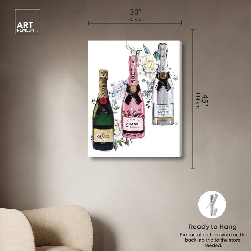 Doll Memories - Champagne Floral Canvas by Art Remedy, Gallery Wrapped