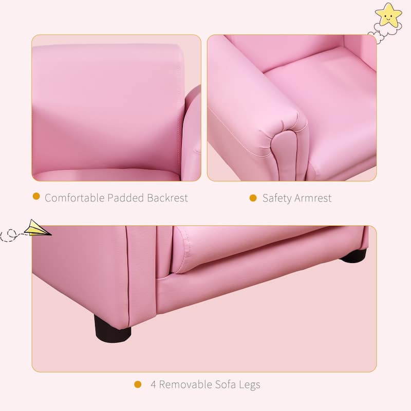 Qaba Kids Sofa Chair with Matching Ottoman for 18 to 36 Months