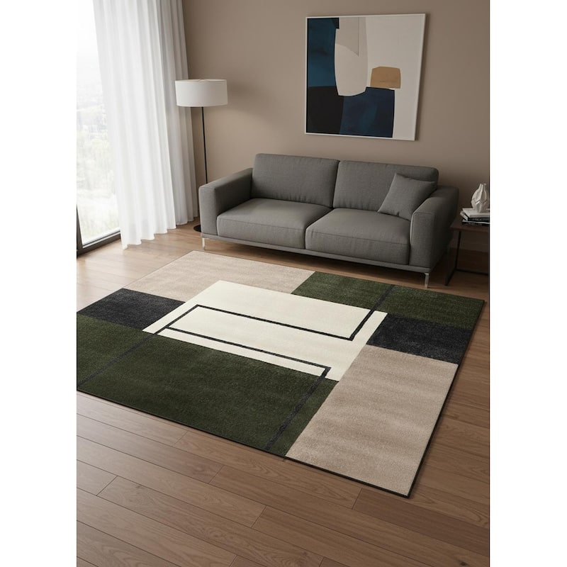 HomeRoots Geometric Modern Rectangle Area Rug - 5' X 8' - 5' X 8'