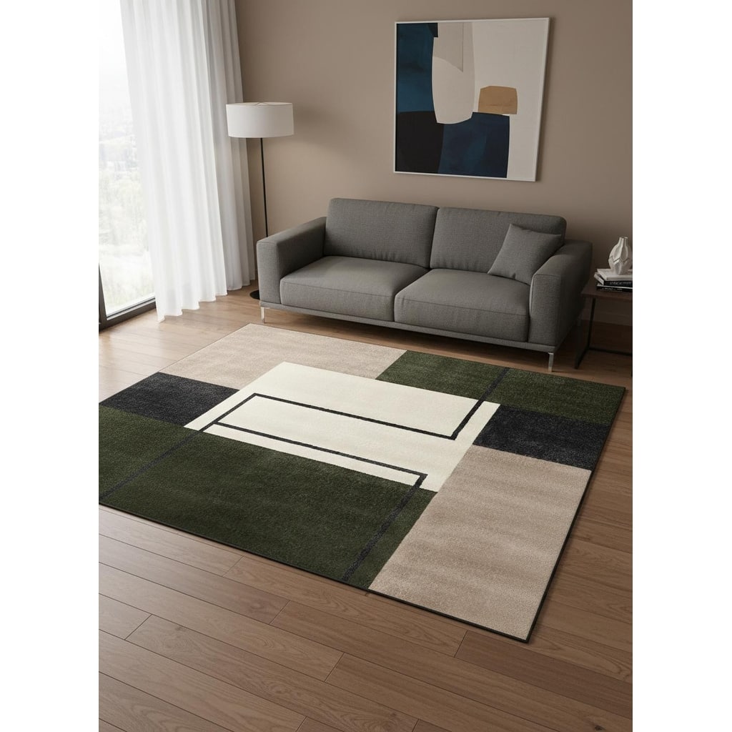HomeRoots Geometric Modern Rectangle Area Rug - 5' X 8'