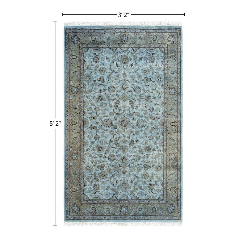 Overdyed, One-of-a-Kind Hand-Knotted Area Rug - Gray - 3' 2" x 5' 2"