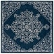 preview thumbnail 4 of 7, Lauren Ralph Lauren Handmade Gunlaug Oriental Medallion Wool Rug 5' Square - Navy/Ivory - Square