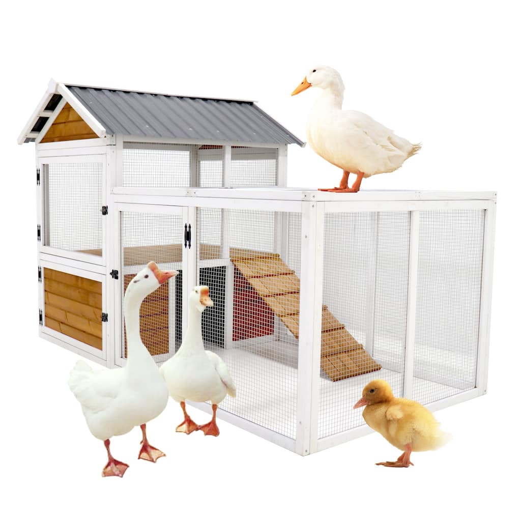 77"Large outdoor chicken coop chicken coop,duck coop with nest box,bird cage,rabbit cagewaterproof PVC board (gradient 80°)