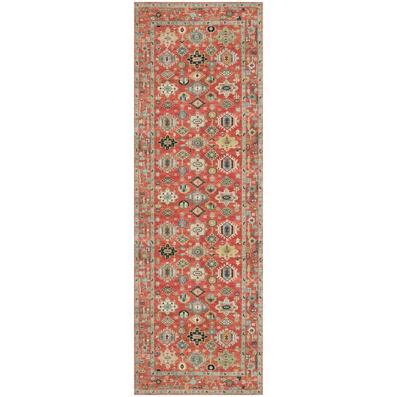 Nourison Vintage Washables Indoor only Red Persian Area Rug - 2' x 6' - Rust/Multicolor