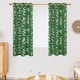 preview thumbnail 33 of 95, Deconovo Silver Leaves Curtain Panel Pairs(2 Panel) W42 x L45 - Dark Green
