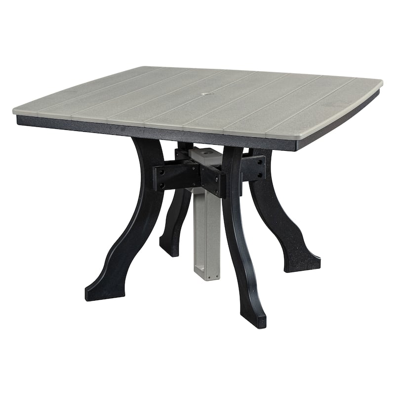 American Furniture Classics Dining Height Square Table , Made in the USA - Light Gray on Black