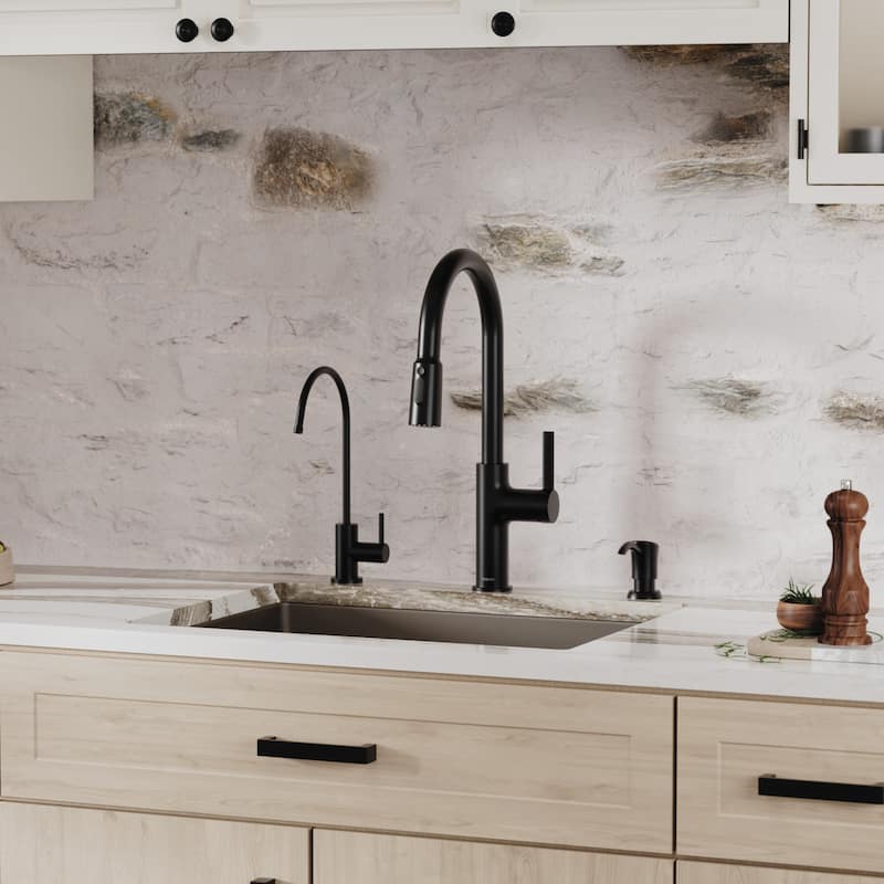 Karran Undermount 24.38 in Single Bowl Quartz Kitchen Sink Kit