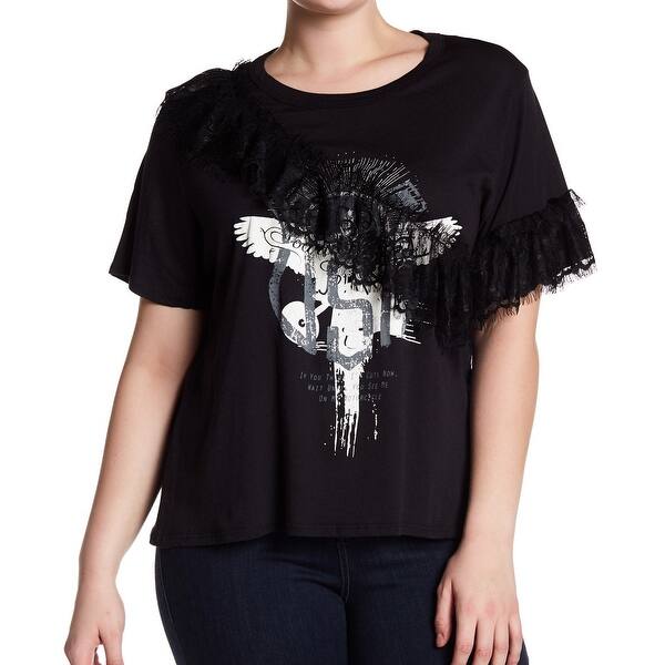 Shop Know One Cares Women S Plus Eagle Lace Tee T Shirt Free
