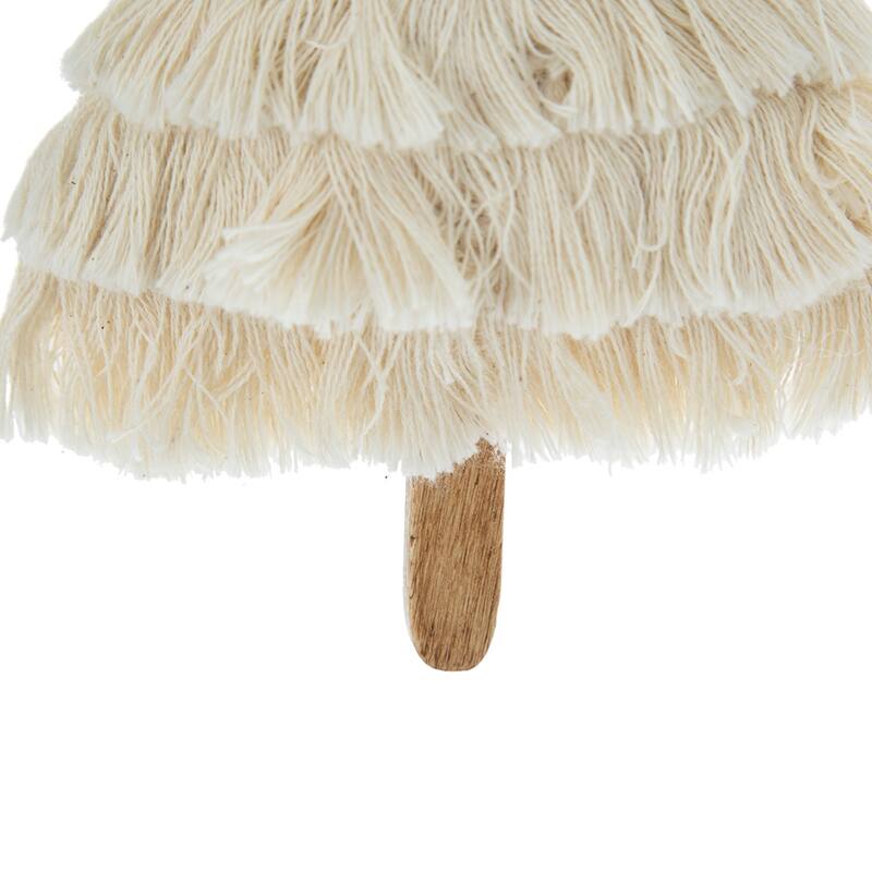 4.3x7.5" Fringes Embellished Tree Shape Ornament, Hanging Home Decor Accents for Christmas Tree, Set of 6
