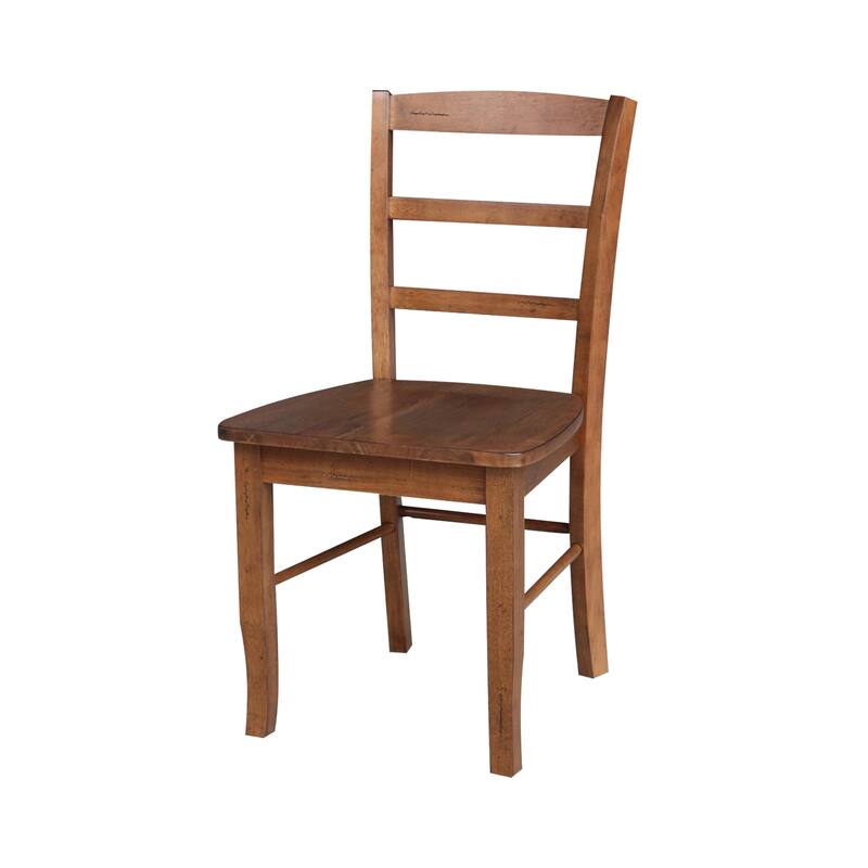 42 in Round Drop Leaf Pedestal Table with Dining Chairs in Black/Distressed Oak