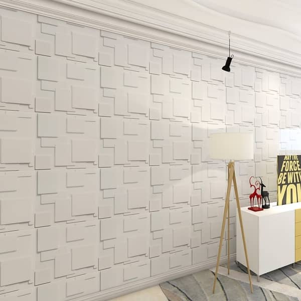 Shop Art3d 3d Wall Panels Pvc Squares Design 32 Sq Ft