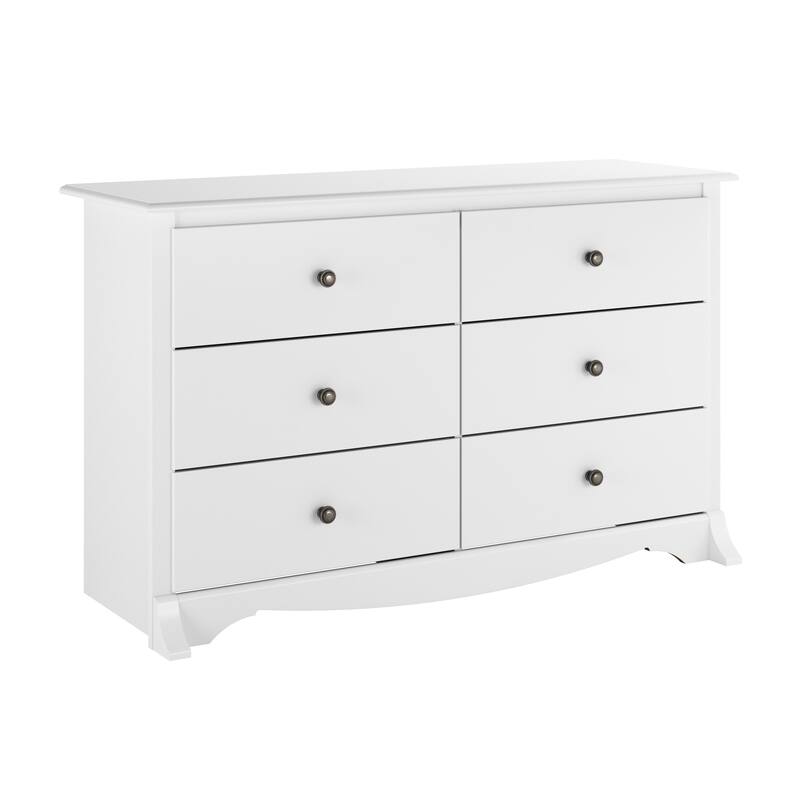 Prepac Monterey 6 Drawer Double Dresser for Bedroom, Wide Chest of Drawers, Traditional Bedroom Furniture
