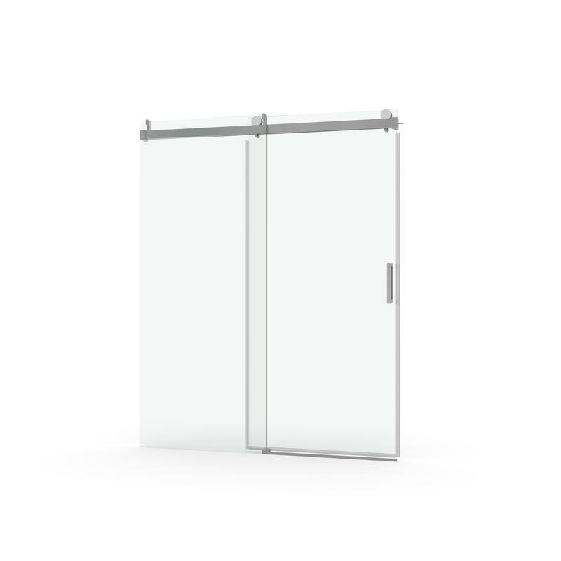 ABRUZZO 56-60" W x 76" H Frameless Soft-Closing Single Sliding Shower Door 1/4" (6mm) Explosion-Proof Tempered Glass
