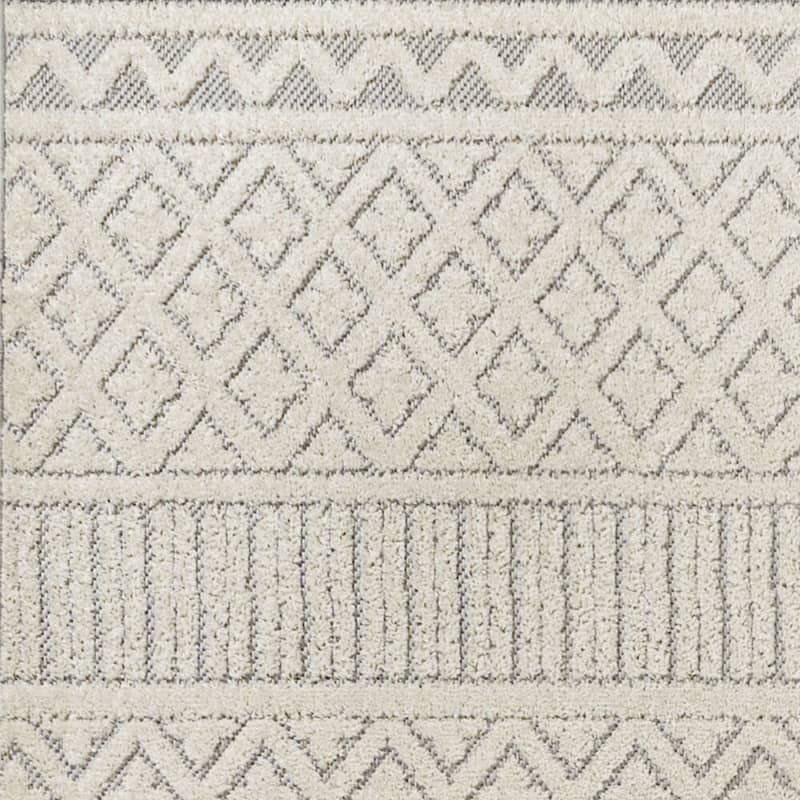 JONATHAN Y Duenas High-Low Two-Tone Monstera Leaf Area Rug