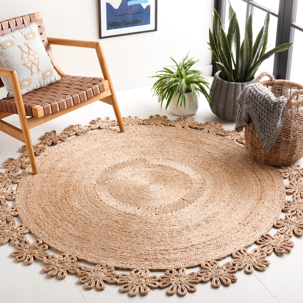 SAFAVIEH Natural Fiber Alline French Country Round Jute Rug