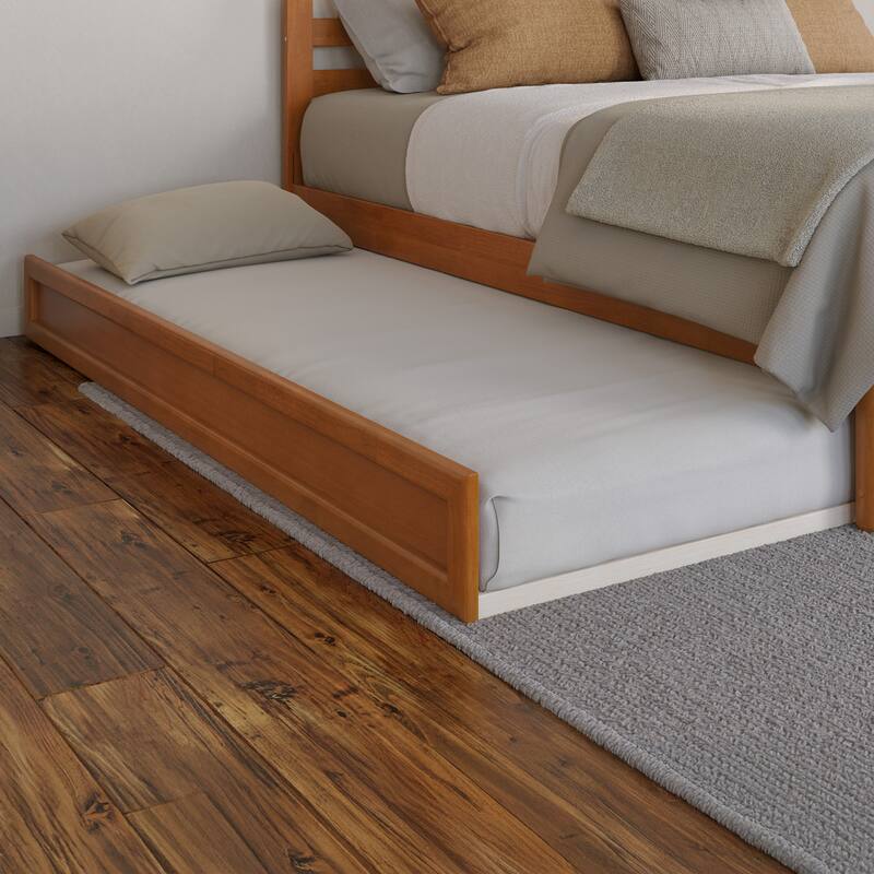 Lucia Platform Bed with Panel Footboard and Twin XL Trundle