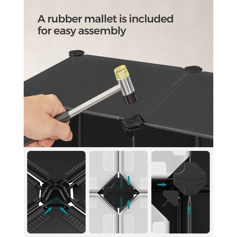 Modern Multi-Cube Storage Rack with Strong ABS Connectors and Secure Door Hooks for Tight Closure