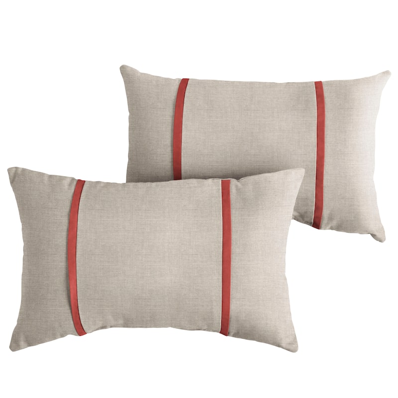 Sorra Home Sunbrella Outdoor Double Petite Flange Pillow Set of 2