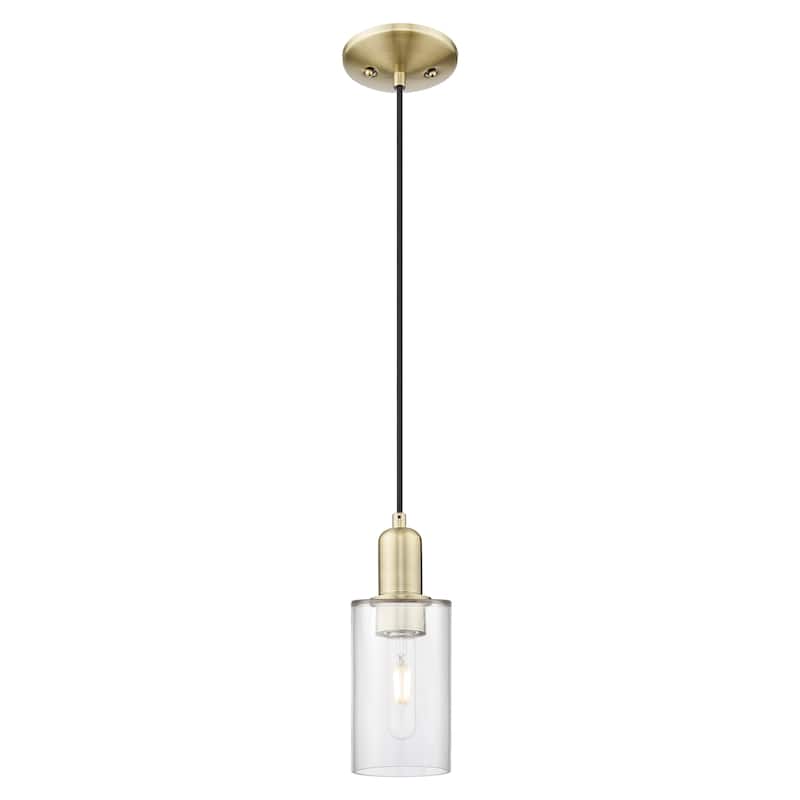 Innovations Lighting Endless Possibilities Arcadia - Clymer - 1 Light 4" Cord Hung Mini Pendant - Antique Brass/Clear