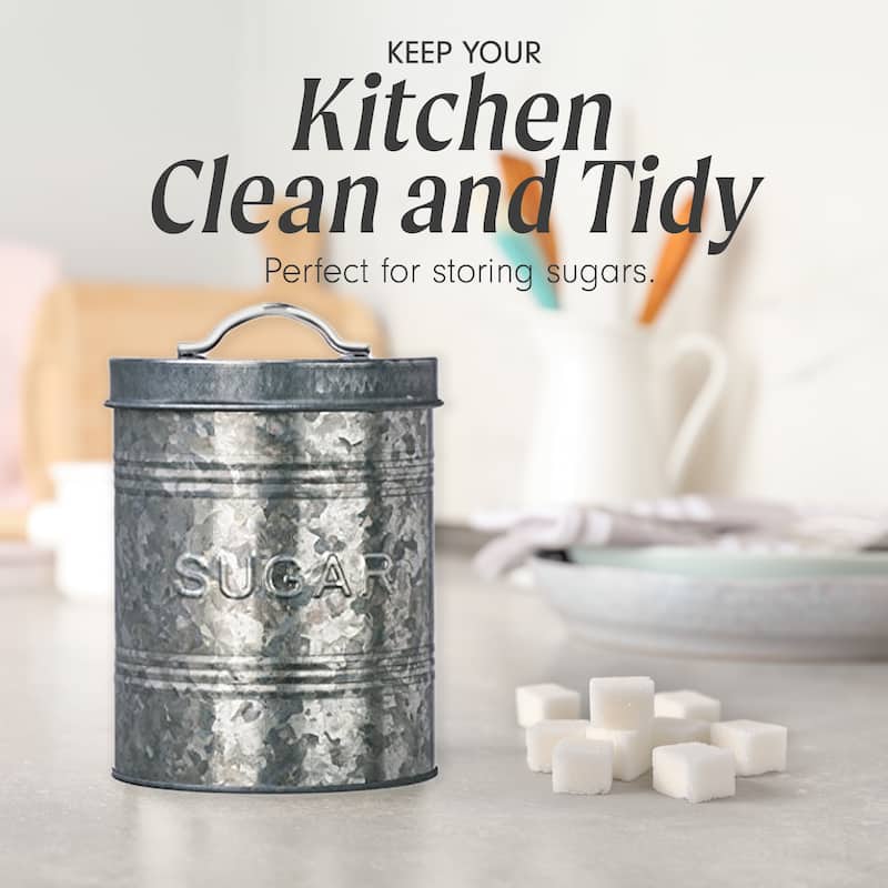 Amici Home Rustic Kitchen Collection Galvanized Storage Canister