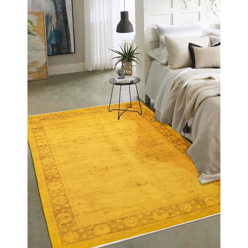 ECARPETGALLERY Hand-knotted Vibrance Gold Wool Rug - 6'7 x 9'9