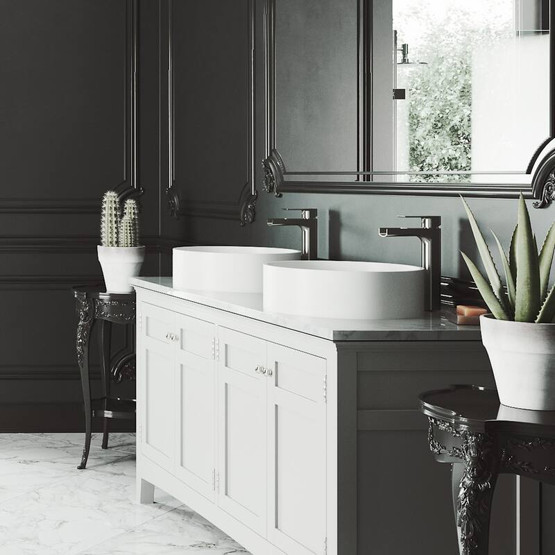 Vigo Anvil 16" Circular Matte Stone� Vessel Bathroom Sink