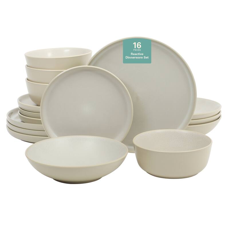 Gibson Elite Tribeca Loft 16-Piece Dinnerware Set - Modern Rustic Tableware for 4, Dishwasher & Microwave Safe