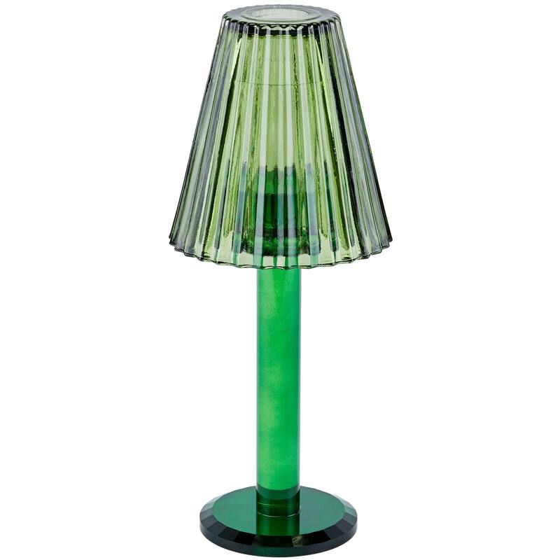 12 Inch Crystal Glass Candle Lamp with Stylish Glass Shade for Decor