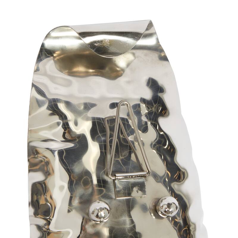 Stainless Steel Metal 2 Candle Wall Sconce - Set of 2 Silver - Roche River Decor - 6"W x 6"L x 19"H