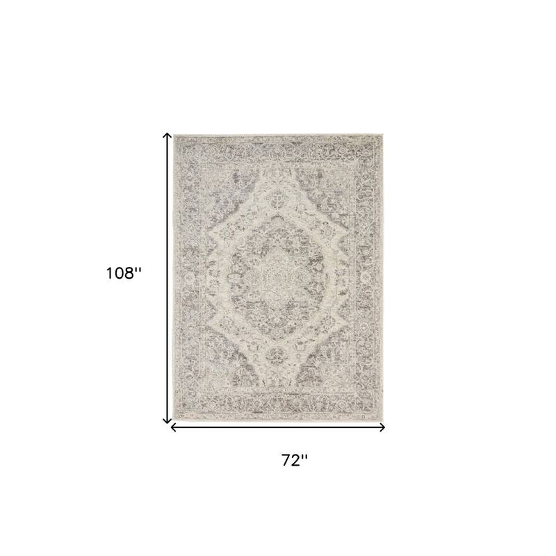 HomeRootsFloral Medallion Transitional Rectangle Area Rug - 108' X '72' X '0.5