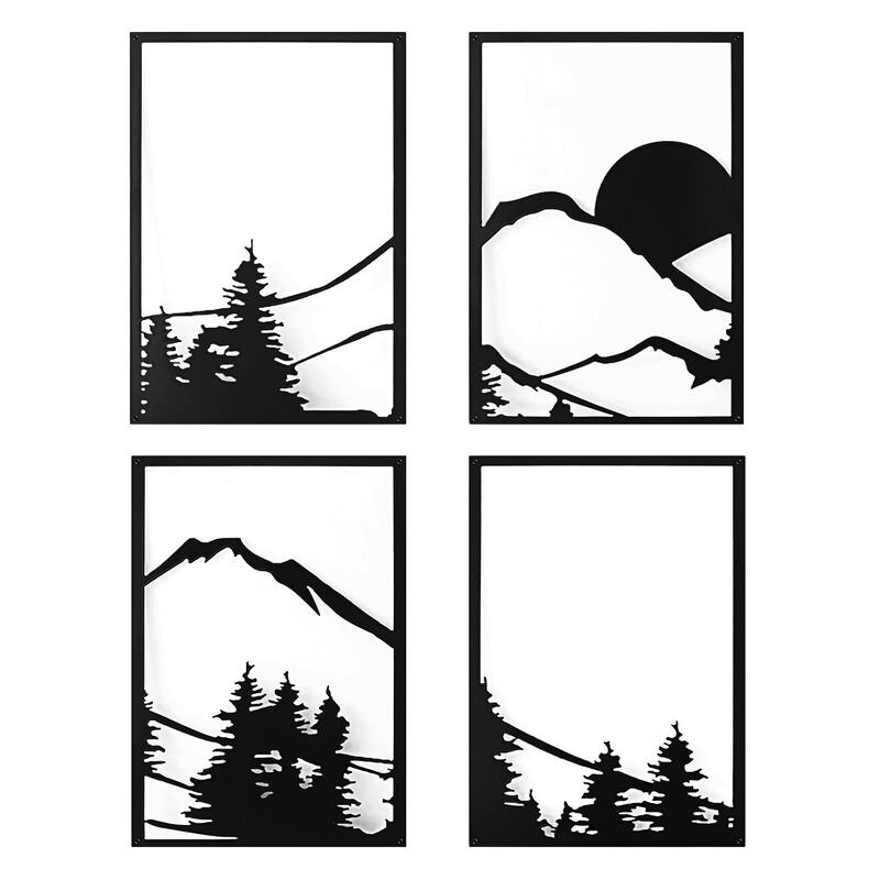 Art3d Black Metal Framed Wall Art Set-17"x12" - 17 x 12