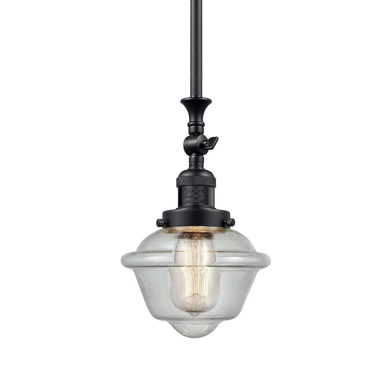 Innovations Lighting Small Oxford Single Light 8" Wide Mini Pendant - Oil Rubbed Bronze / Seedy