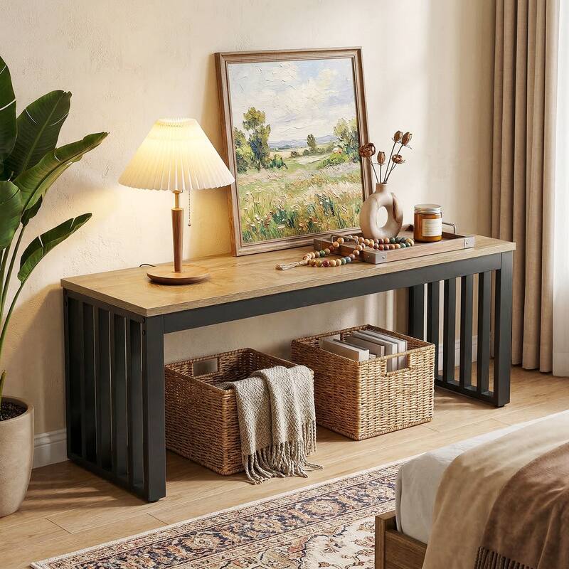 47" Industrial End of Bed Bench