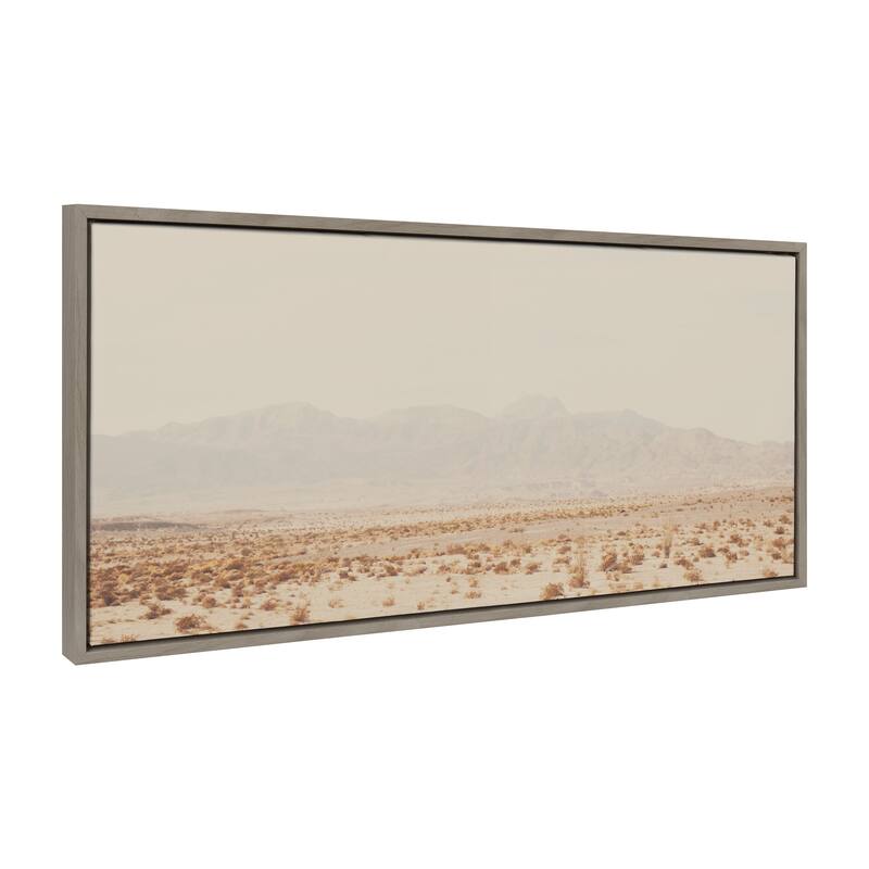 Kate and Laurel Sylvie California Dreaming Framed Canvas by Laura Evans - 18x40 - Grey