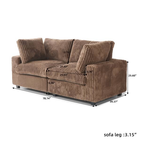 78" Cloud Sectional Couch, Modular Sofa, Plush Soft Deep Seat Couch for Living Room