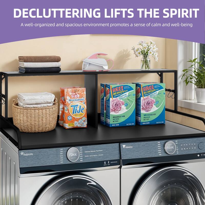 Moasis Laundry Countertop with 2-Layer Storage Shelf