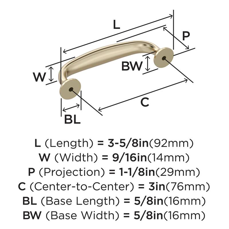 Amerock BP37395 Renown 3" Center to Center Handle Cabinet Pull
