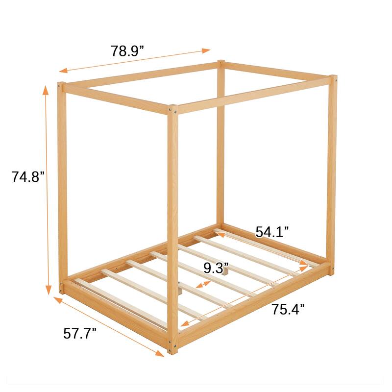 Canopy Platform Bed with Support Legs